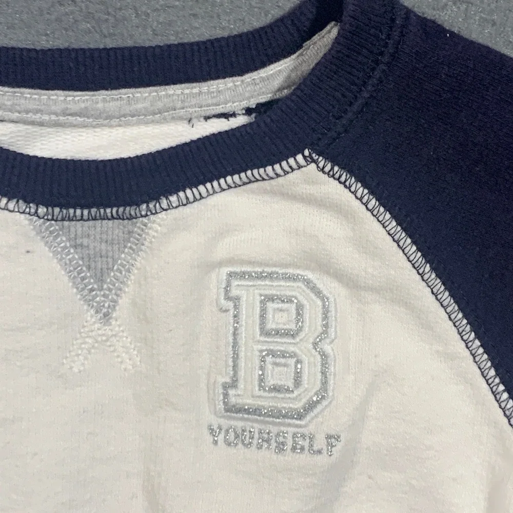 OshKosh Bgosh 18M Navy White Raglan Sweatshirt B Yourself Varsity Pullover